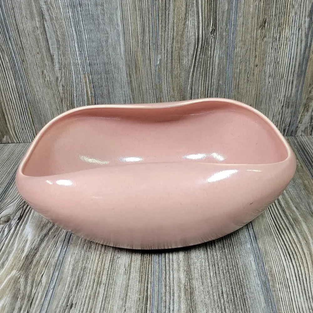 Russel Wright American Modern Coral Pink Salad Serving Bowl Steubenville MCM 50s